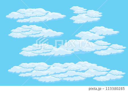 Cloud sky scene background vector simple cloud illustration template design 113380285