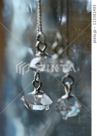 ハーキマーダイヤモンドのシルバーピアス パワーストーン ハーキマーダイヤモンドのシルバーピアス パワーストーン 113381493