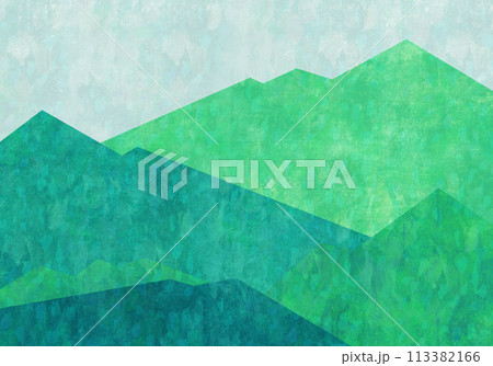 和紙テクスチャが入った、緑色の背景 和紙テクスチャが入った、緑色の背景 113382166