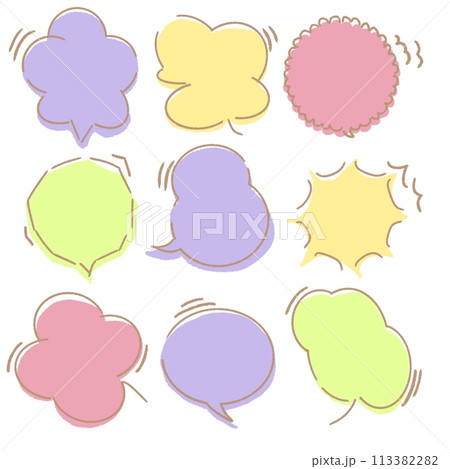 カラフルな吹き出し カラフルな吹き出し 113382282
