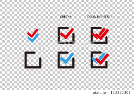 Check and double check icon set Check and double check icon set 113382301