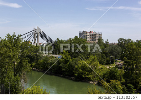 The Donaukanal canal near the Spittelauw incinerator in Vienna The Donaukanal canal near the Spittelauw incinerator in Vienna 113382357