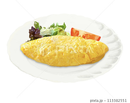 オムレツ（プレーン）皿付き 113382551