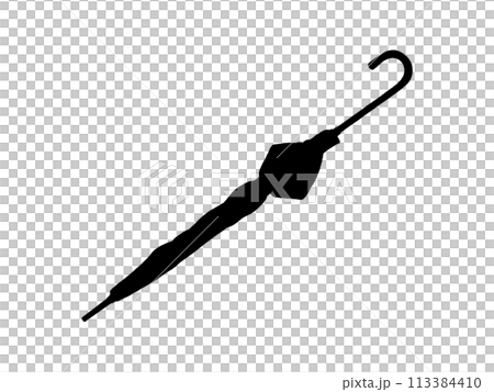 畳んだ傘のシルエットイラスト 畳んだ傘のシルエットイラスト 113384410