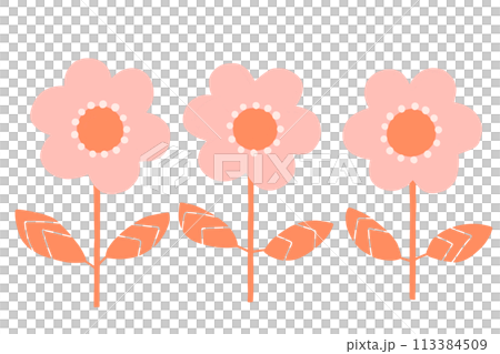 Simple pink flower illustration - Stock Illustration [113384509] - PIXTA