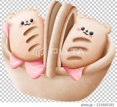 Bread and picnic basket Bread and picnic basket 113385183