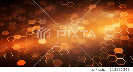 Abstract background with hexagons. Honeycomb pattern. 113385341