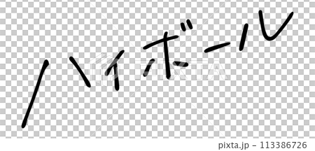 ハイボール　手書き文字 113386726