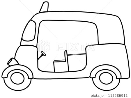 Open three-wheeled taxi 113386911