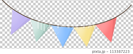 colorful triangular flags 113387223