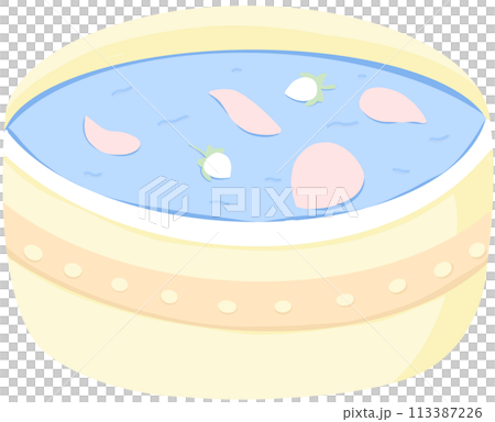 Flowers floating in a bowl of water 113387226