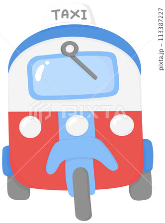 Open three-wheeled taxi 113387227