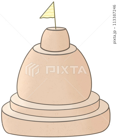 Sand pagoda built during the Songkran festival Sand pagoda built during the Songkran festival 113387246