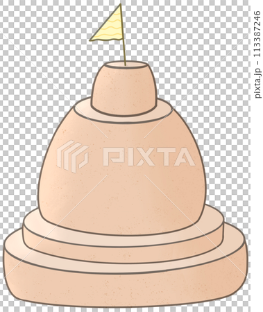 Sand pagoda built during the Songkran festival Sand pagoda built during the Songkran festival 113387246