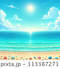 南の島の降り注ぐ太陽と青い海 113387271