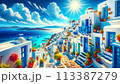 ヨーロッパ降り注ぐ太陽と青い海の風景バカンス 113387279