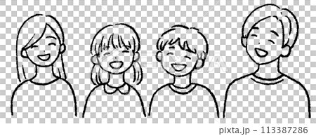 笑臉家庭例證 113387286