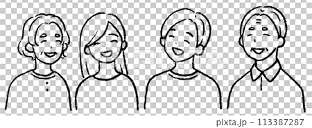 笑臉家庭例證 113387287