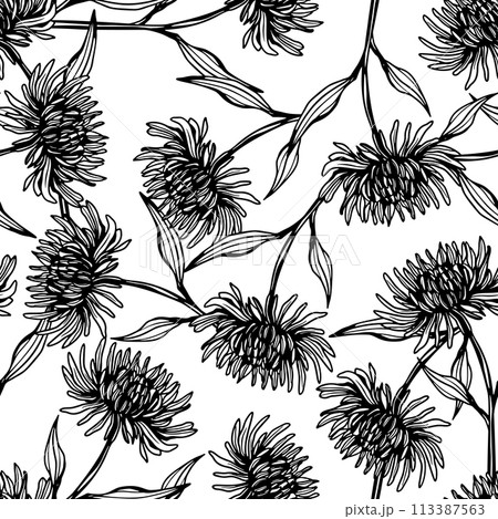 Sketch Hand Drawn Doodle Floral Seamless Pattern Sketch Hand Drawn Doodle Floral Seamless Pattern 113387563