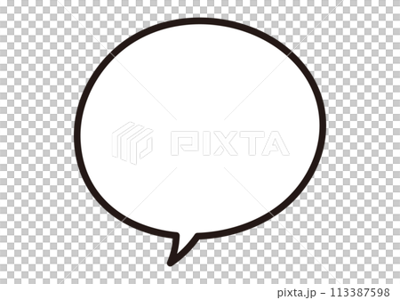 シンプルな円形フキダシ 113387598