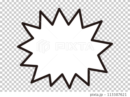 ポップなギザギザの吹き出し 113387621