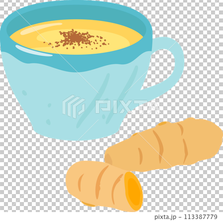 茶杯中的薑黃拿鐵 茶杯中的薑黃拿鐵 113387779