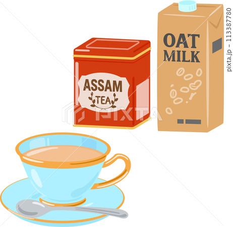オーツミルクのミルクティー 113387780