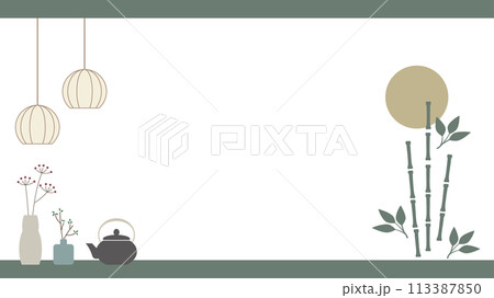 オシャレな和モダンのフレームイラスト素材 113387850