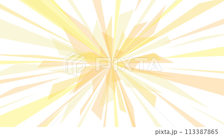 黄色い透明感のある綺麗な集中線 16:9 黄色い透明感のある綺麗な集中線 16:9 113387865