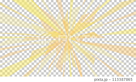 黄色い透明感のある綺麗な集中線 16:9 黄色い透明感のある綺麗な集中線 16:9 113387865