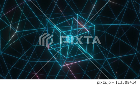 Blue digital structure 113388414