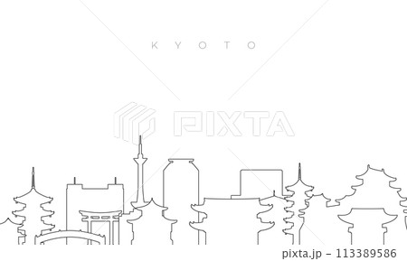 Outline Kyoto skyline.  Outline Kyoto skyline.  113389586