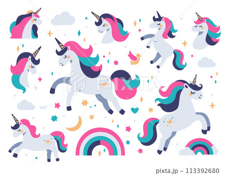 Illustration of a cute unicorns 113392680