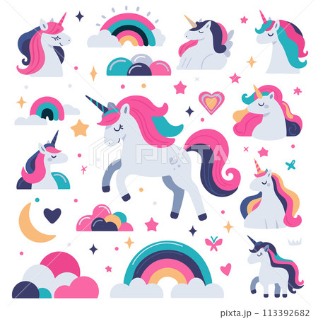 Illustration of a cute unicorns 113392682