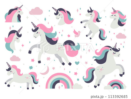 Illustration of a cute unicorns Illustration of a cute unicorns 113392685
