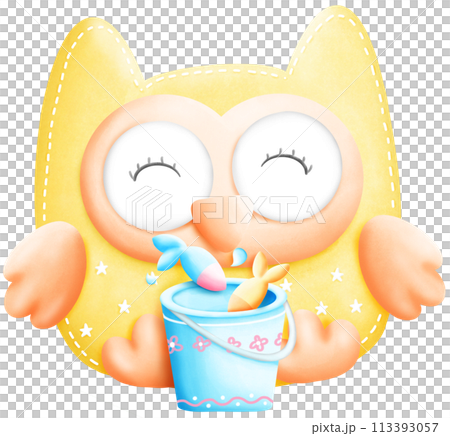 owl, bird, fishing 113393057