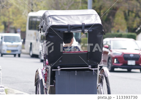 姫路城　桜　船乗り場　人力車 113393730