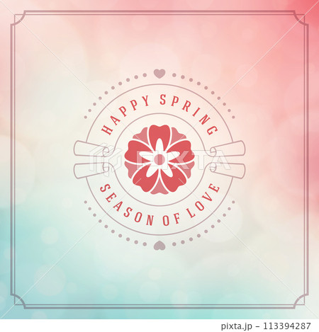 Spring Vector Typographic Greeting Card or Poster Design. 113394287