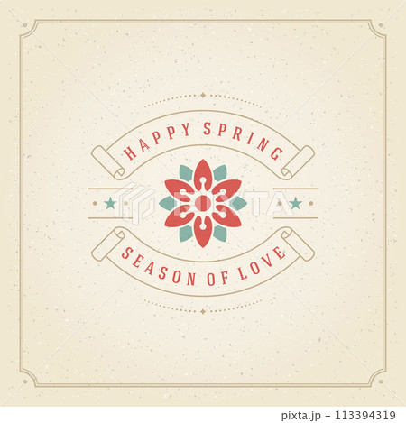 Spring Vector Typographic Poster or Greeting Card Design 113394319
