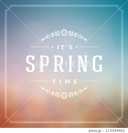 Spring Vector Typographic Poster or Greeting Card Design. 113394402