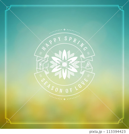 Spring Vector Typographic Poster or Greeting Card Design. Spring Vector Typographic Poster or Greeting Card Design. 113394423