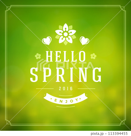 Spring Vector Typographic Poster or Greeting Card Design Spring Vector Typographic Poster or Greeting Card Design 113394455