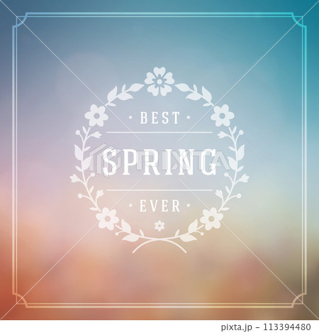 Spring Vector Typographic Poster or Greeting Card Design. Spring Vector Typographic Poster or Greeting Card Design. 113394480