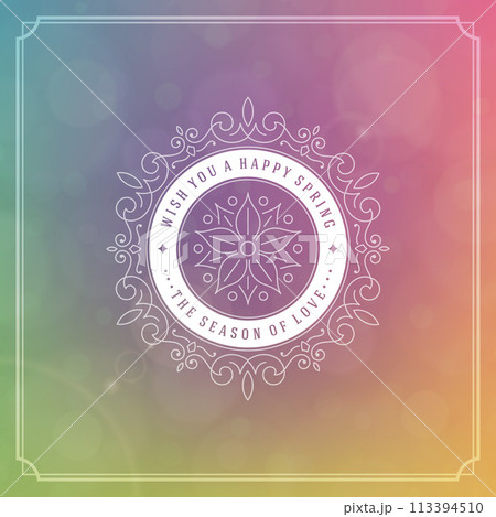 Spring typography quote label for poster or greeting card design. 113394510