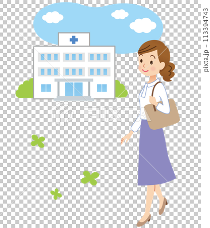 Woman heading to the hospital 113394743
