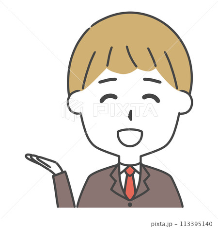 案内するスーツ姿の男性 案内するスーツ姿の男性 113395140