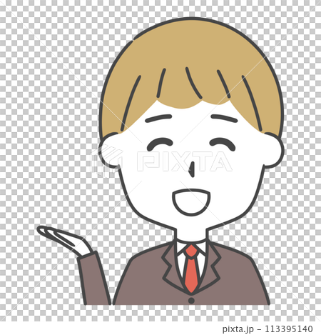 案内するスーツ姿の男性 案内するスーツ姿の男性 113395140