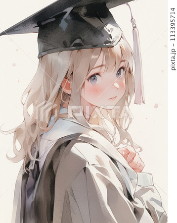 卒業式の女の子 113395714