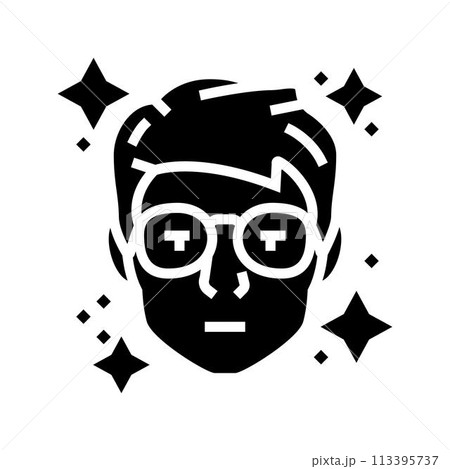 geek chic tech enthusiast glyph icon vector illustration geek chic tech enthusiast glyph icon vector illustration 113395737