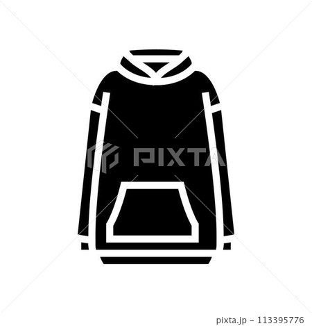 oversized hoodie streetwear cloth fashion glyph icon vector illustration 113395776